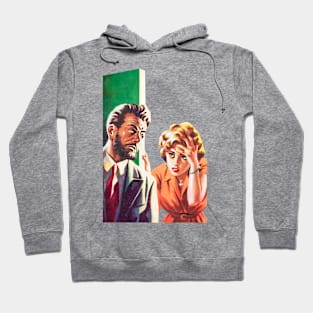 man and woman at the door retro vintage comic Hoodie